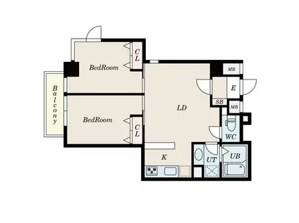 エスパシオ内藤町(2LDK/1階)の間取り写真