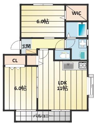 SOURCEII(2LDK/2階)の間取り写真