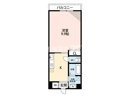 タウンコート幸町(1K/7階)の間取り写真