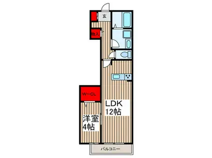 PRIMO FELICE(1LDK/1階)の間取り写真