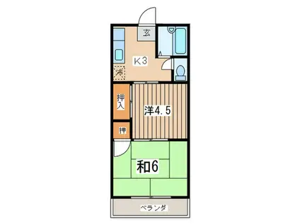 メゾン内野(2K/2階)の間取り写真