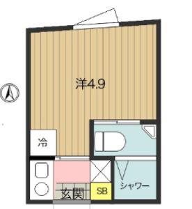 アスパイア新宿(1K/3階)の間取り写真