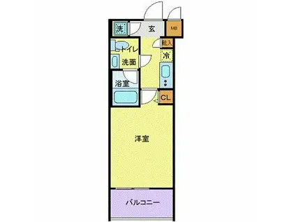 レジディア大森(1K/7階)の間取り写真