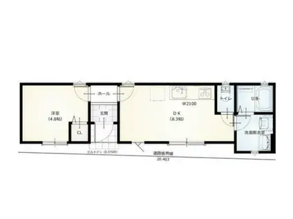 グランソフィア内野本郷 F(1LDK/1階)の間取り写真