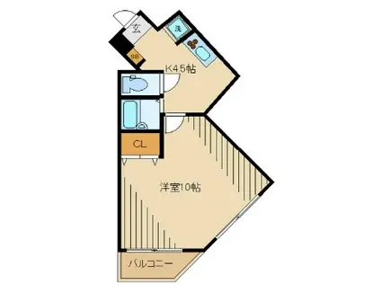 新宿ナショナルコート(1DK/9階)の間取り写真