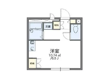 レオパレスレヴェルベールII(1K/1階)の間取り写真