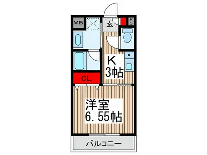 コート・アベニュー(1K/2階)の間取り写真