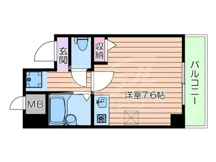 メゾンドール吹田(ワンルーム/4階)の間取り写真