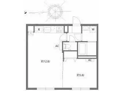 グランピア四谷(1LDK/1階)の間取り写真