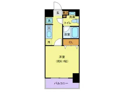 SHOKEN RESIDENCE横浜桜木町(1K/7階)の間取り写真