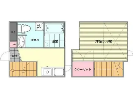 ラ・クラッセ飯倉(1K/1階)の間取り写真