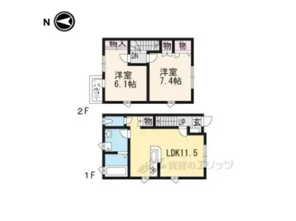 エムズ福王子(2LDK/1階)の間取り写真