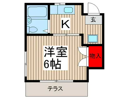 サンパークハイム(1K/1階)の間取り写真
