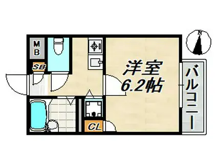 アネックス神戸(1K/2階)の間取り写真