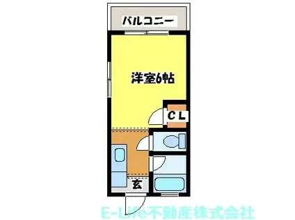 渡鹿ハイツ(1K/2階)の間取り写真