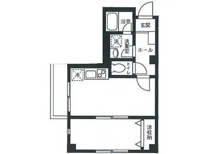 ブランシェ立岡(1DK/3階)の間取り写真