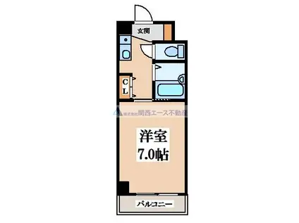 リップル布施イースト(1K/4階)の間取り写真