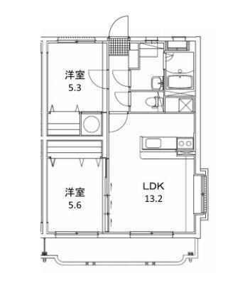 サンシャイン小野(2LDK/2階)の間取り写真
