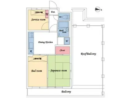 日興パレス武蔵関パート2(2SDK/4階)の間取り写真