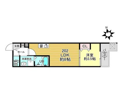 深草仙石屋敷町 アパート(1LDK/2階)の間取り写真