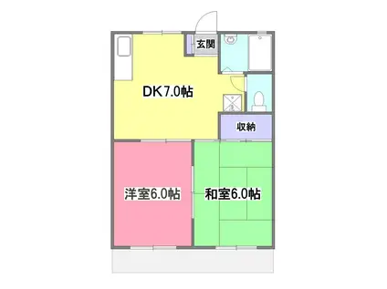 レジデンス松村(2DK/1階)の間取り写真