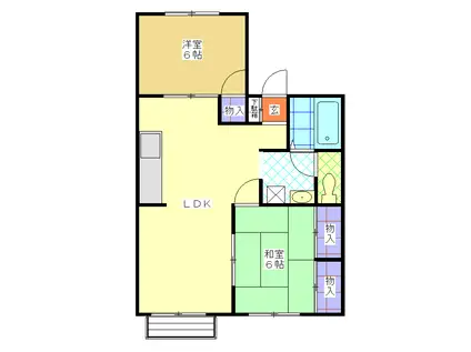 ストークマンションI(2LDK/1階)の間取り写真