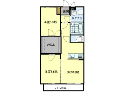 グレイスコート(2LDK/1階)の間取り写真