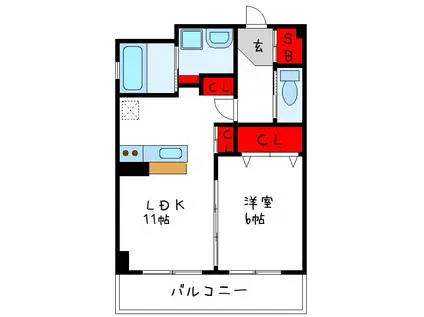 SKORD(1LDK/1階)の間取り写真