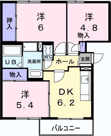グレースフル(3DK/3階)の間取り写真