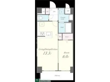 ザ・パーク亀戸(1LDK/6階)の間取り写真