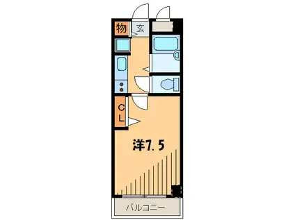 ジュネス西明石(1K/3階)の間取り写真