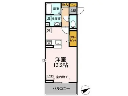 CONFORT U(ワンルーム/3階)の間取り写真