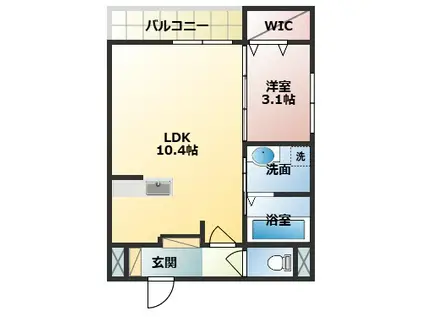 天理アパート(1LDK/2階)の間取り写真