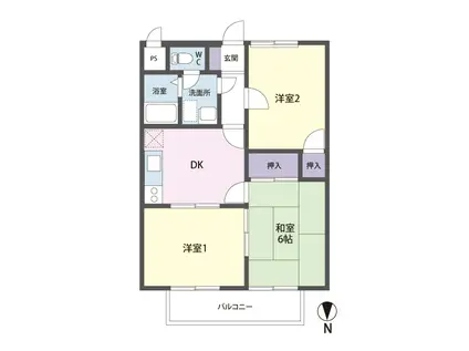 ベルアロージュ(3DK/3階)の間取り写真