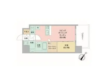 セレニテ神戸西エクラ(1DK/12階)の間取り写真