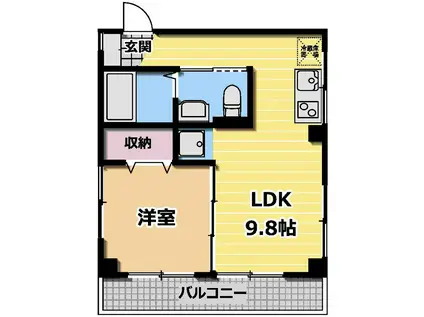 HOUSEKUL千駄木ビル(1LDK/3階)の間取り写真