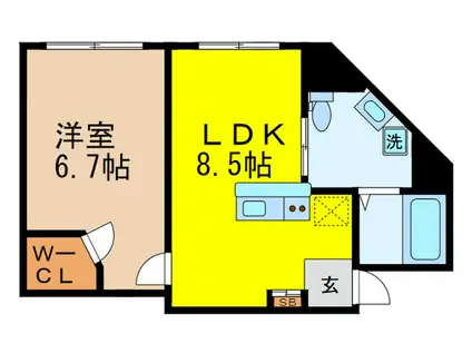 PRIME HILLS SHINJUKU(1LDK/3階)の間取り写真