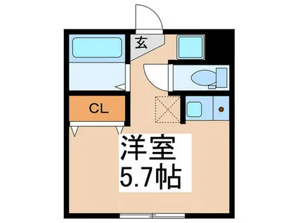 ルミナス鶴ヶ峰(ワンルーム/1階)の間取り写真
