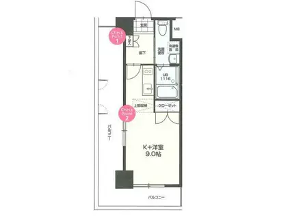 CLUB ORIENT NO70 HARBOR サウス TOWER(1K/4階)の間取り写真