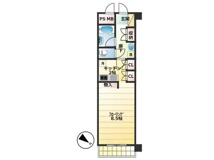 DAIWA MANSION(1K/2階)の間取り写真