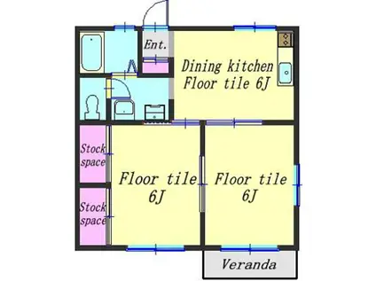 サンフラワーハイム(2DK/2階)の間取り写真