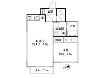 PASEO下北沢(1LDK/3階)の間取り写真