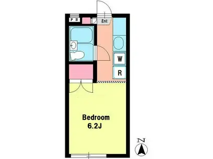 ローズヴィラ(ワンルーム/1階)の間取り写真
