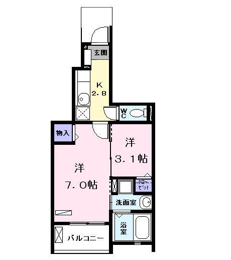 CASA VIOLA(2K/1階)の間取り写真