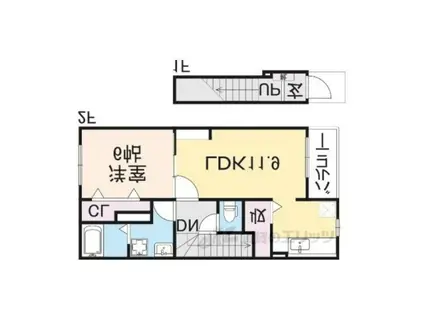 サン プリュネ(1LDK/2階)の間取り写真