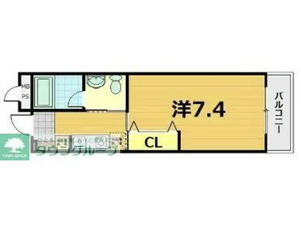 ベルヴィ能見台B棟(1K/1階)の間取り写真