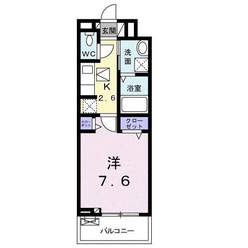 アクアプラ島田(1K/1階)の間取り写真