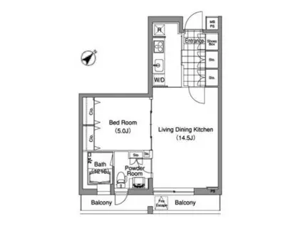 コンフォリア早稲田(1LDK/2階)の間取り写真