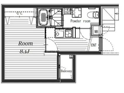 ワーグナーエスプリマンション(1K/1階)の間取り写真