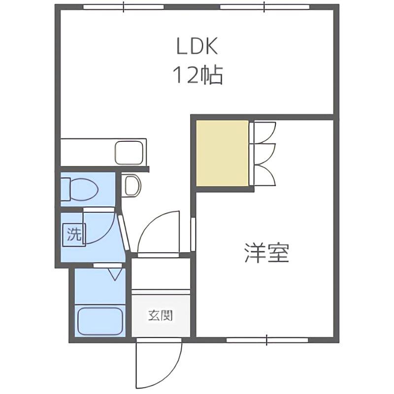 レジデンスふれあい(1LDK/1階)の間取り写真
